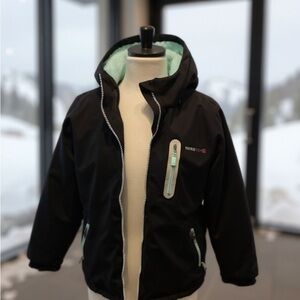 COPY - SWISS TECH FULL ZIP UP DUAL ZIPPERS WOMENS SIZE L BLACK TRIM AQUA